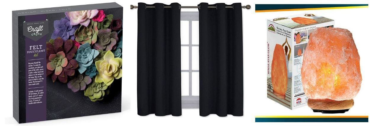 14 Gift Ideas for People With Migraine migraine gifts felt craft box curtains and salt lamp