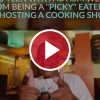 chase 'n yur face cooking show behind red video play button