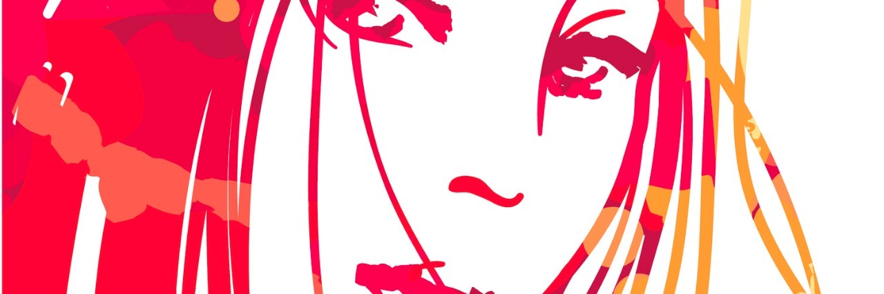 What You Don't See About Living With Multiple Sclerosis watercolor sketch of woman in red and pink