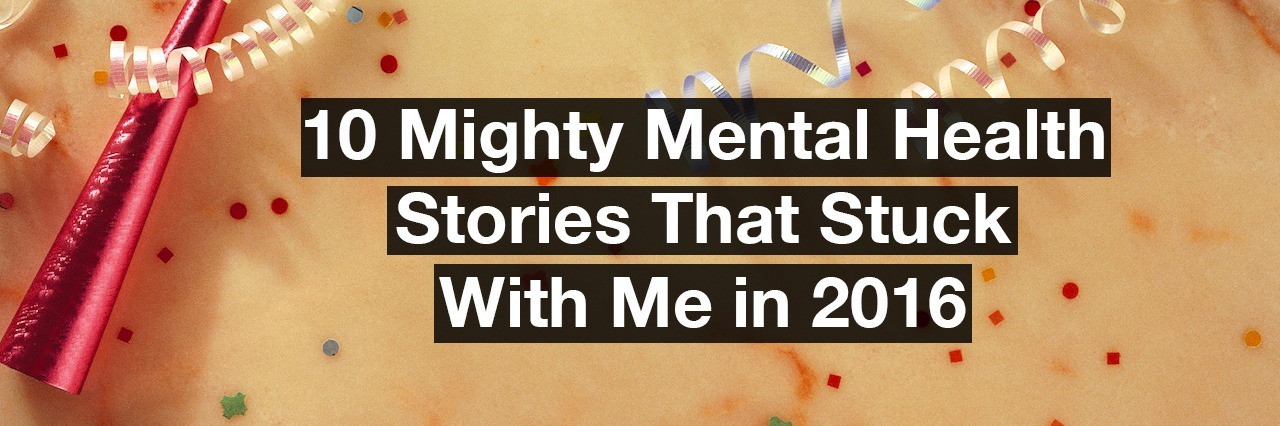 confetti. Text reads: 10 mental health stories that stuck with me in 2016