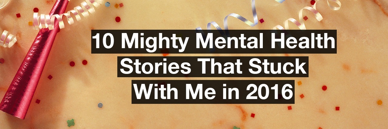 The Mighty's Top Mental Health Stories of 2016 confetti. Text reads: 10 mental health stories that stuck with me in 2016