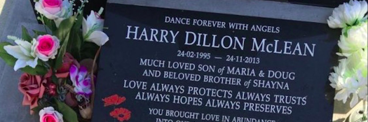 Suicide Loss: When People Avoid Saying My Son's Name gravestone with flowers