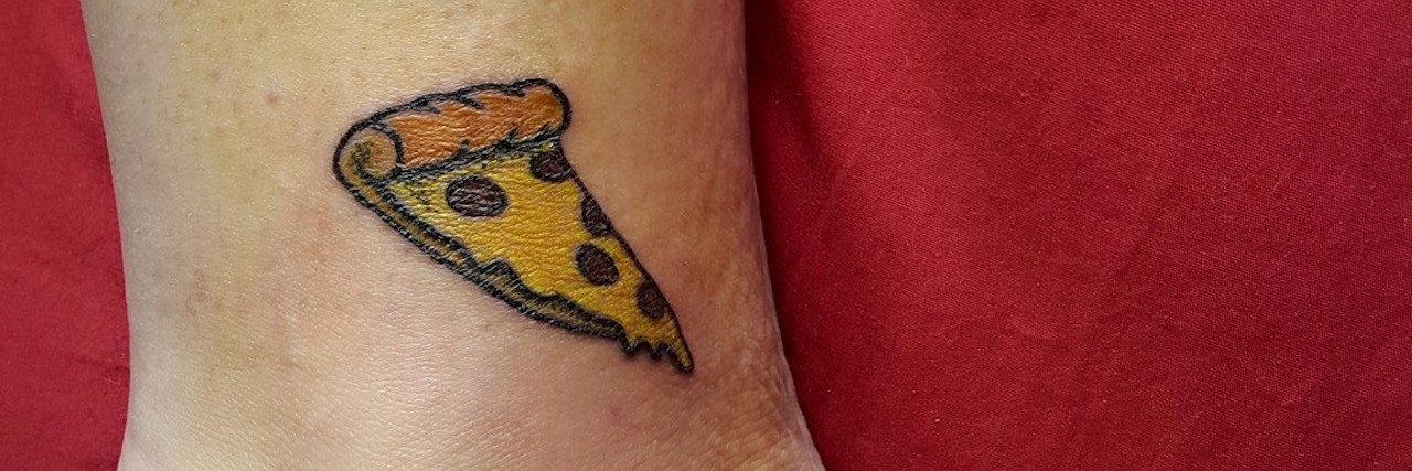 Pizza and Slice Tattoo Design For CoupleCouple Tattoo Ideas