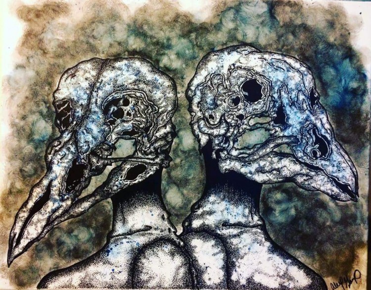 Illustration of two birds
