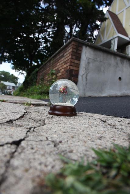 man in a snow globe 