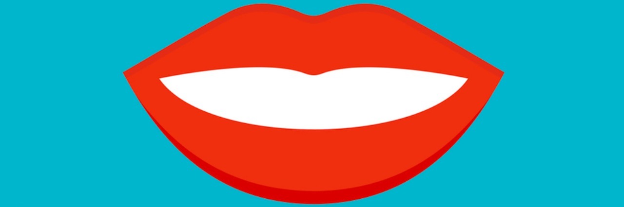 Illustration of a woman's mouth smiling with the words "Take The Mighty's 30-Day Challenge"
