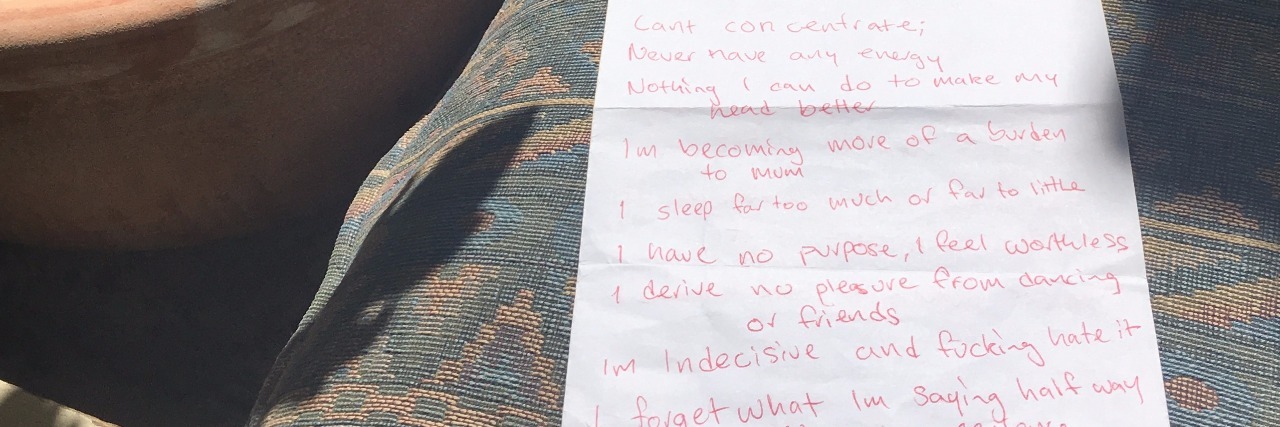 How My Son Taught Me About Depression Contributor photo of son's list