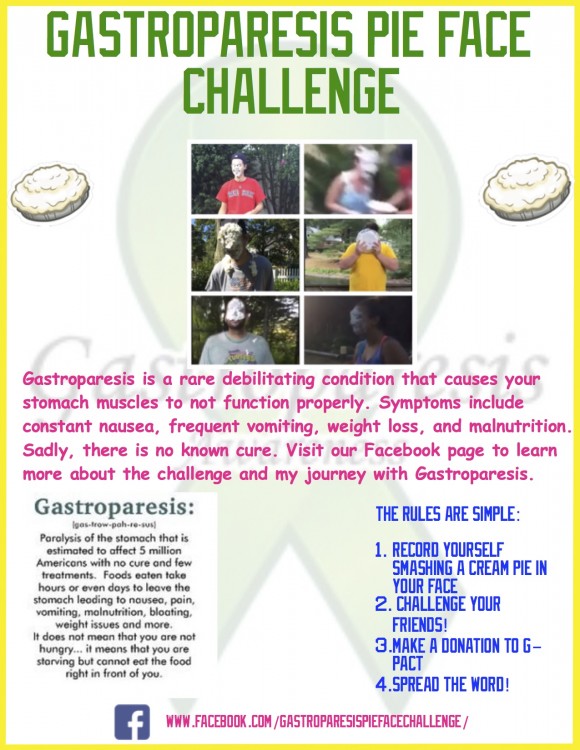 information about gastroparesis pie in the face challenge