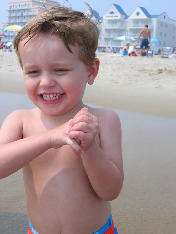 young boy at the beach