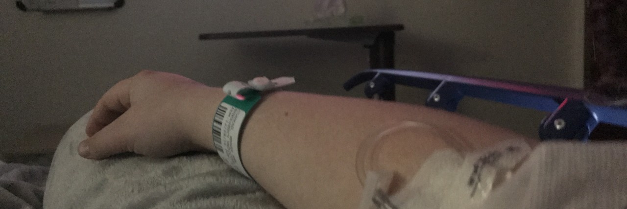 woman with IV in