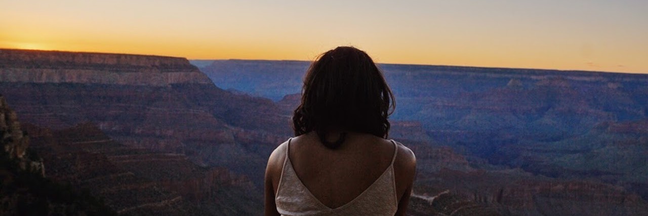To the Person Up All Night With Anxiety woman looking at the grand canyon