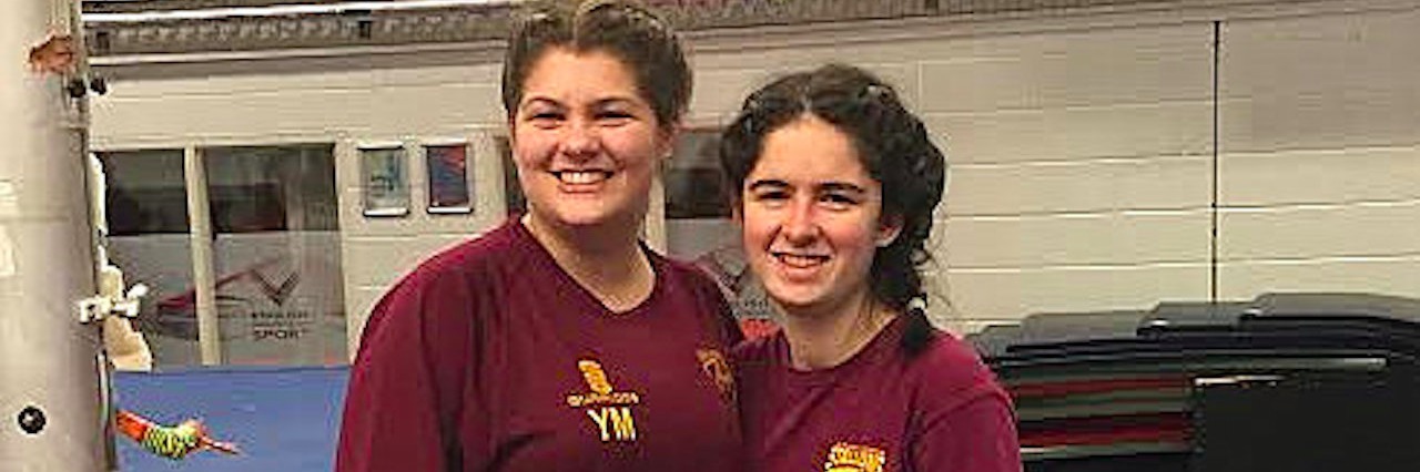 Why Trampolining Is More Than Just a Sport to Me as a Person With Scimitar Syndrome two women on their college’s trampolining team