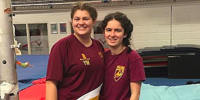 Why Trampolining Is More Than Just a Sport to Me as a Person With Scimitar Syndrome two women on their college’s trampolining team