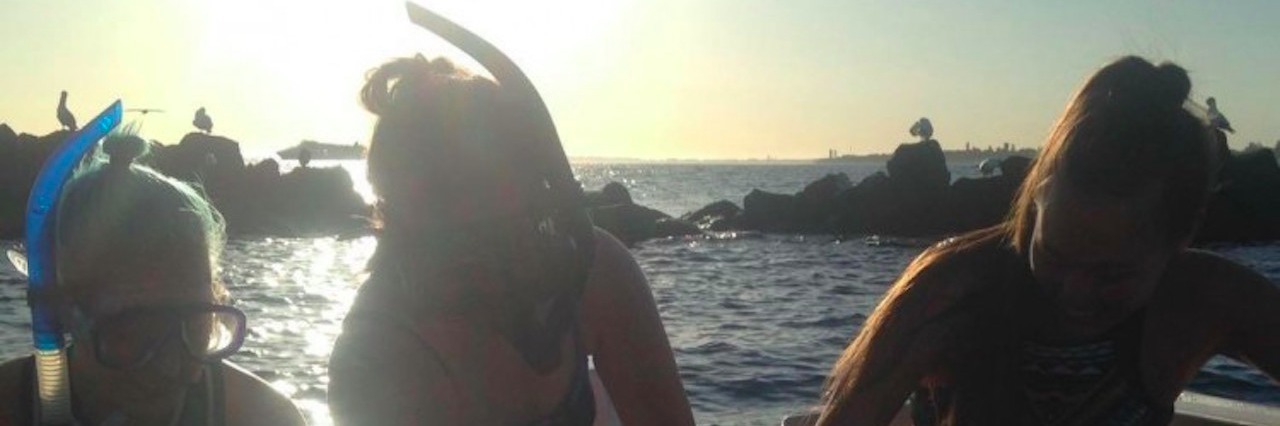Thank You to My Sisters for Helping Me Make Peace With My Lupus three women on a snorkeling trip