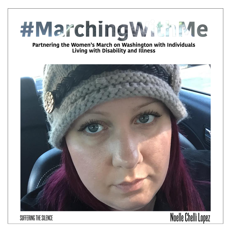 sign that says #marching with me and a photo of the author