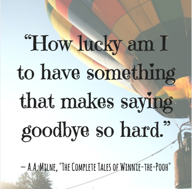 grief meme that says how lucky am i to have something that makes saying goodbye so hard