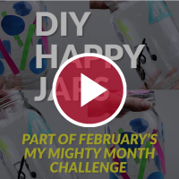 diy happy jars behind red video play button