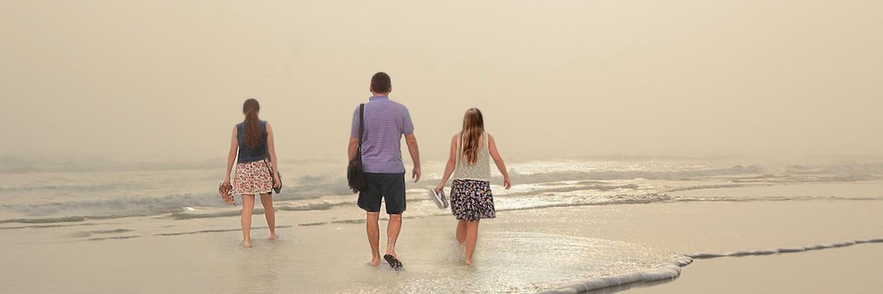 I Inherited My Chronic Pain family walking on the beach