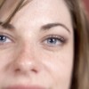 young woman close up eyes