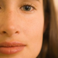 A close up of a woman's face