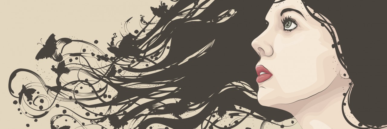 Knowing I'll Have My Mental Illness Forever Scares Me Woman's face with long flowing hair