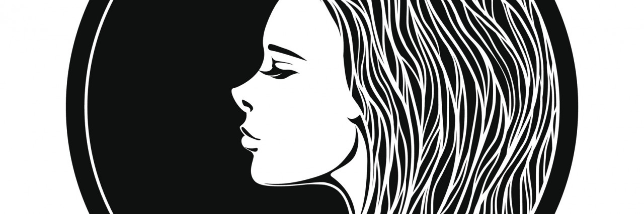 How You Can Help When Anxiety Makes Me Overwhelmed Vintage Girl Portrait in Circle Frame.