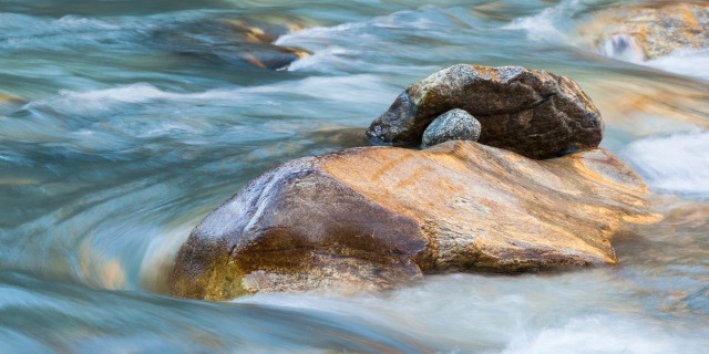 rocks in a rapid river