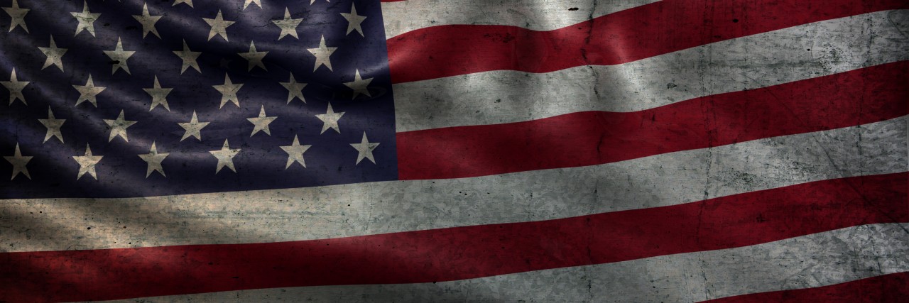 Addressing Suicide and Depression Under a Trump Administration Very old USA flag damaged over time