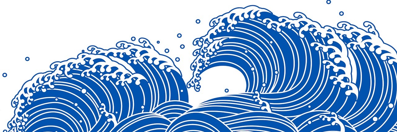Finding 'Calm' in Bipolar Disorder illustration of a blue wave