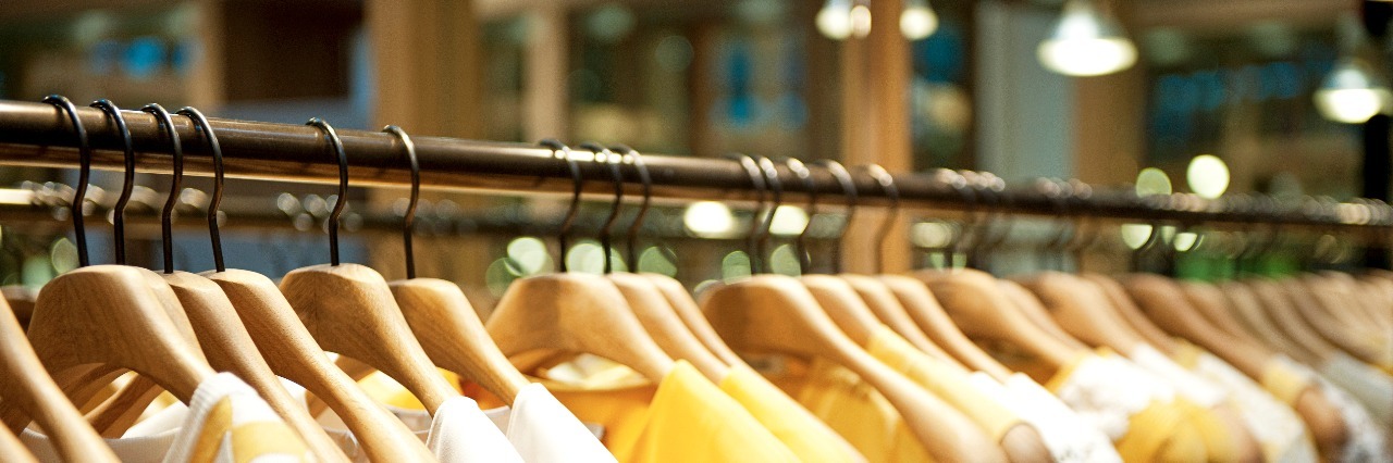 clothing rack at mall