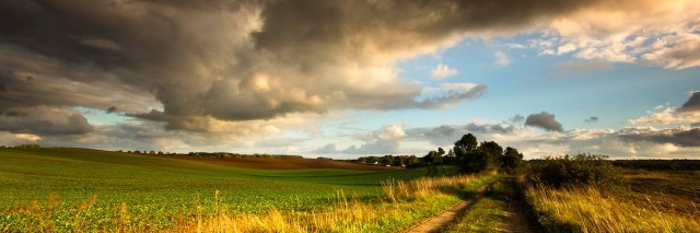a storm rolling across a field