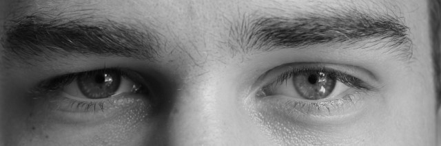 eyes of a man black and white
