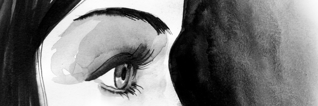 I Feel 'Too Damaged' to Succeed in a Helping Career Ink drawing of a beautiful woman face