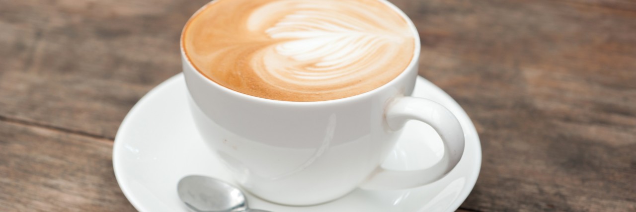 cup of coffee ,latte art heart