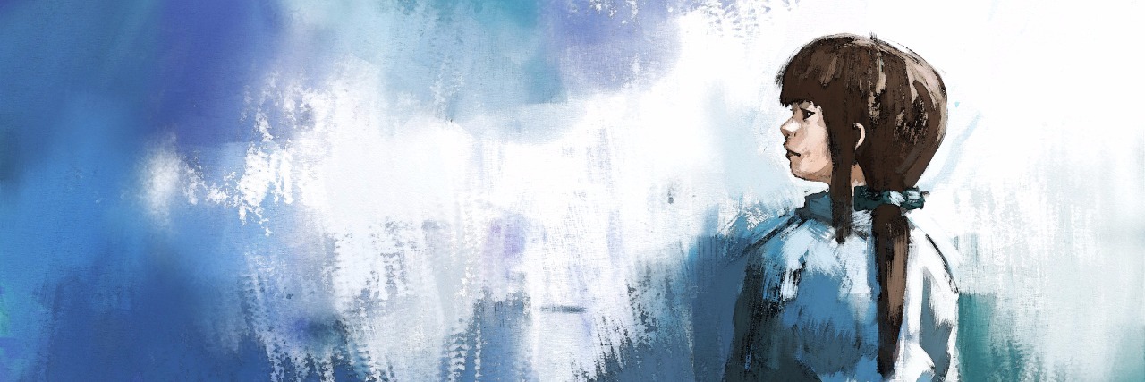 How to Support Someone Struggling With an Eating Disorder watercolor of beautiful girl in thai school uniform, digital painting