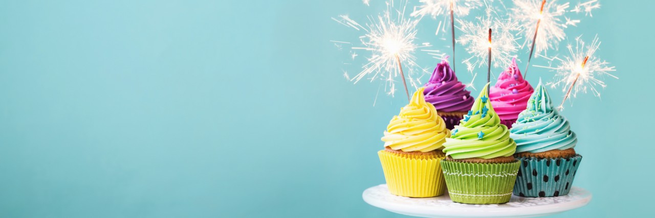 When Anxiety and Depression Make Your Birthday Stressful Cupcakes with sparklers