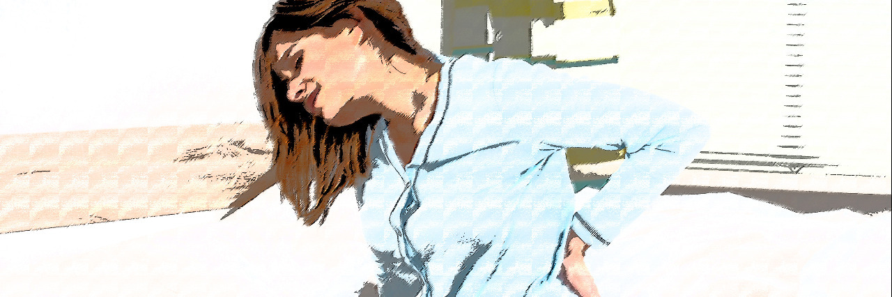 What I Mean When I Say I Have Scoliosis Woman with scoliosis and back pain.