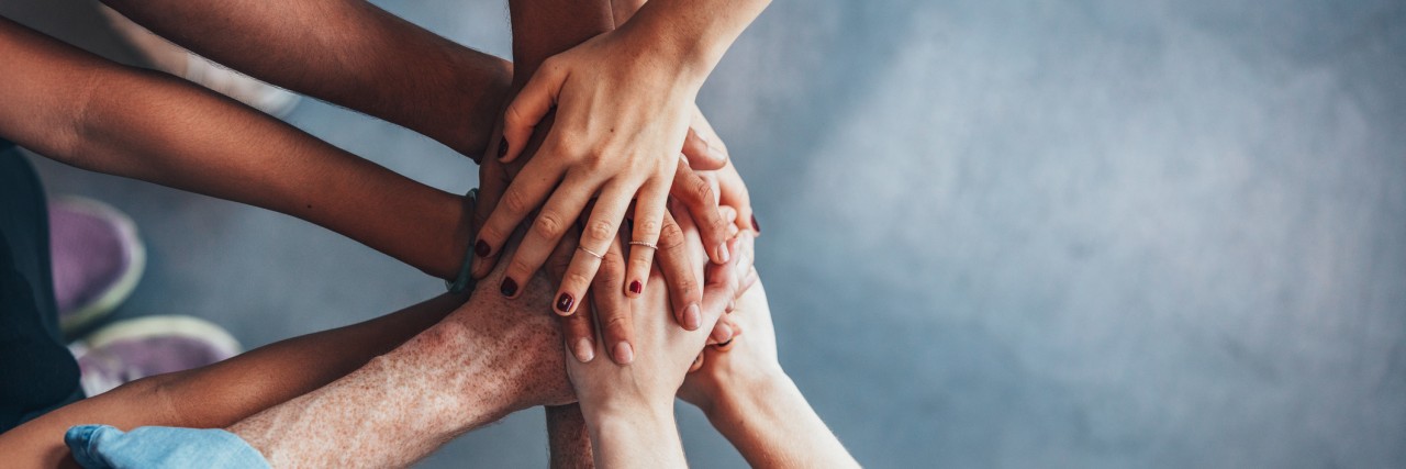 My Alternative to Bell's #LetsTalk Campaign Stack of hands showing unity