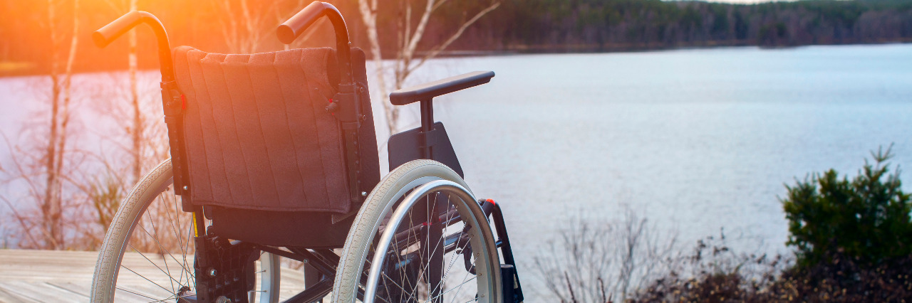 My Disability Superpower: Invisibility Empty wheelchair in a park.
