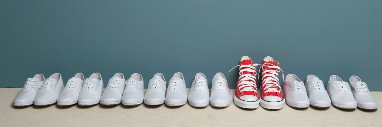 Why I Don't Describe Psychosis as a 'Psychotic Break' Pair of shoes in row against wall