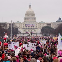 women's march in washington protestors in front of capitol