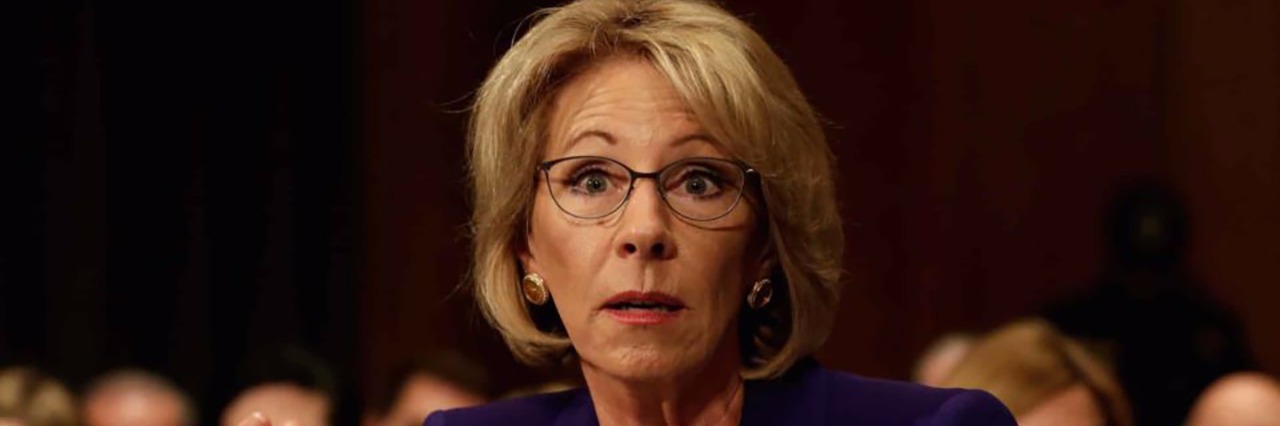 Why Betsy DeVos Is Not Right for Children With Special Needs Betsy DeVos at her confirmation hearing.