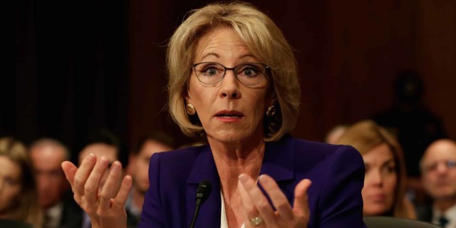 Betsy DeVos at her confirmation hearing.