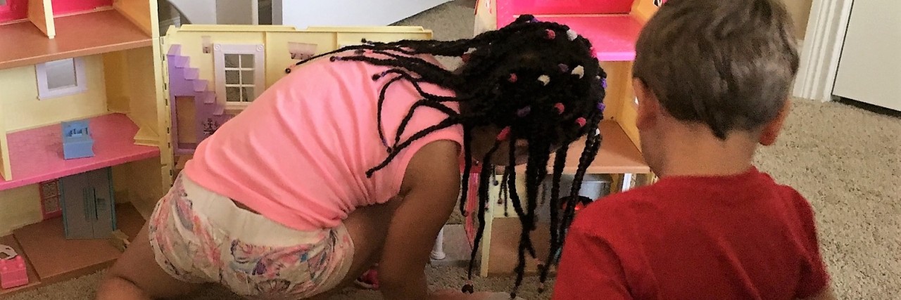 Planning Play Dates as a Mother With a Disability Lylly's daughter and a friend at a play date.