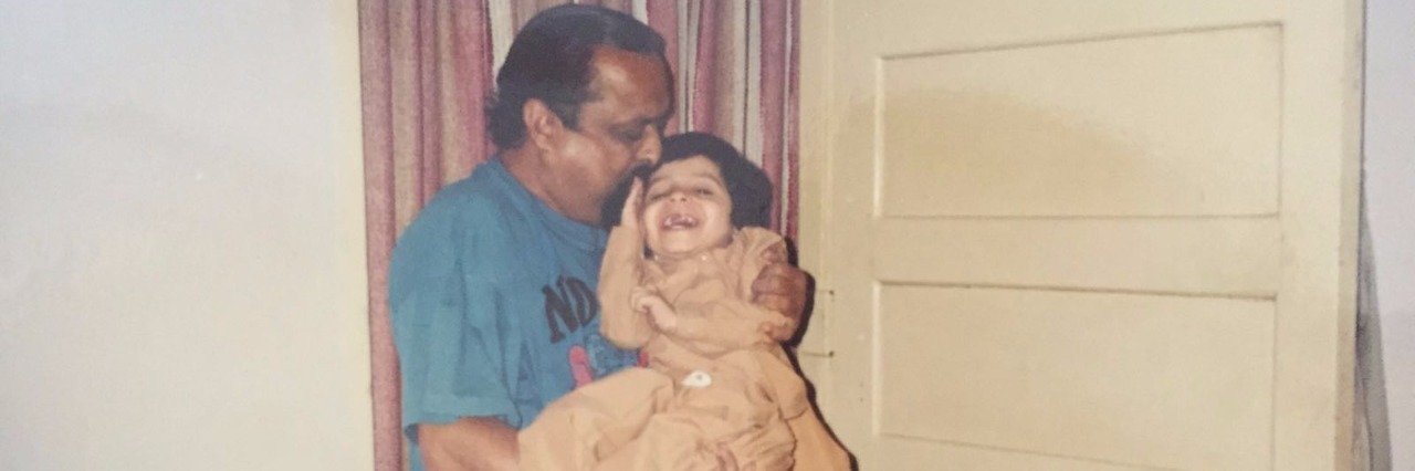 My Memories of My Grandfather With Parkinson's Disease kanchan bhat as a little girl and her grandfather