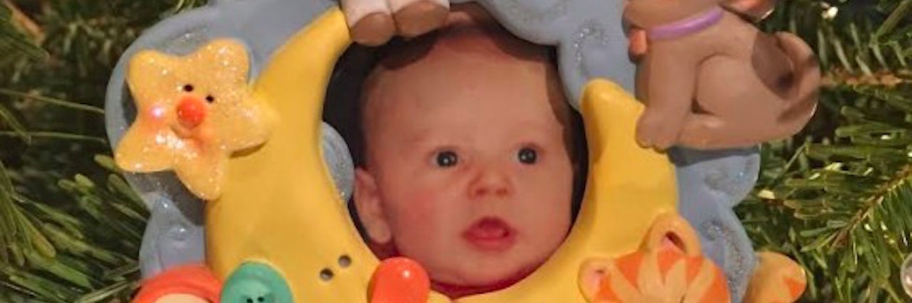 Autism Didn't Change My Dreams for My Son christmas ornament featuring babys photo