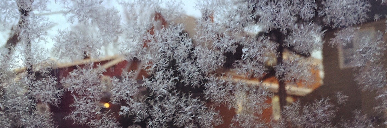 When Children on the Autism Spectrum Don't Smile in Photos house pictured through a haze of snowflakes