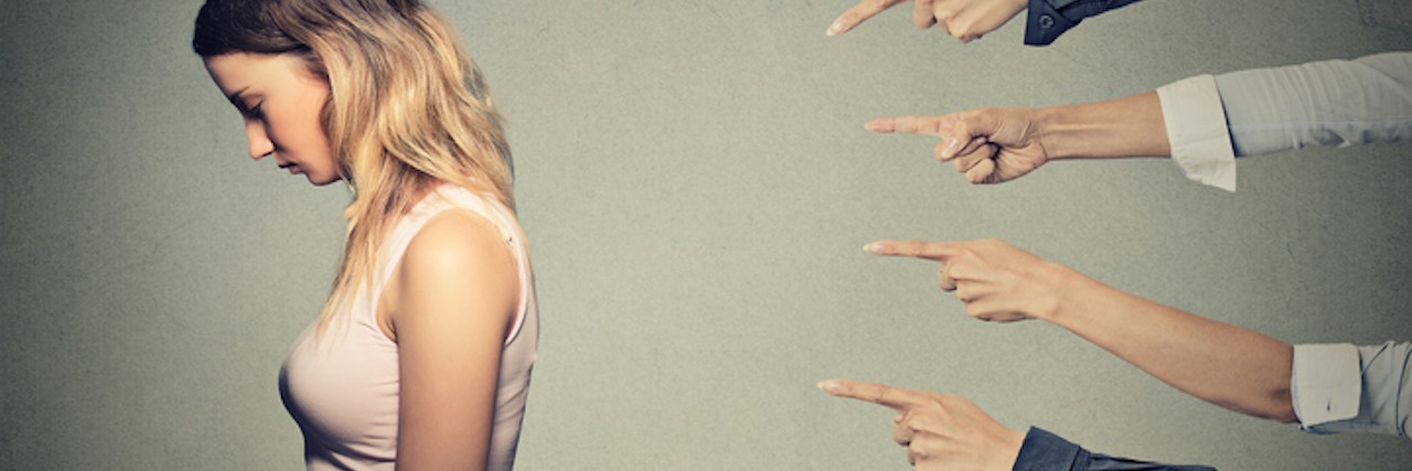 When Psychosis Makes You Hold Negative Beliefs About Yourself Concept of accusation guilty person girl