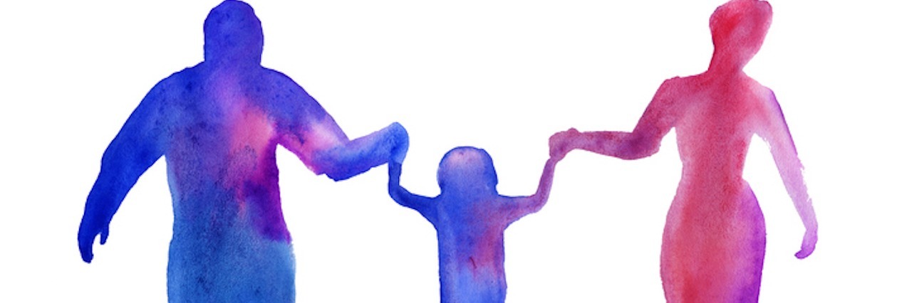 What Parents of Anxious Kids Wished Others Knew silhouette of people. man, woman, child. a family. isolated. watercolor