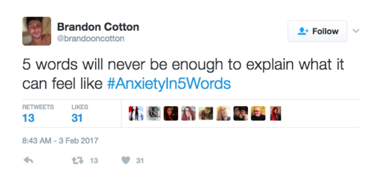 #Anxietyin5Words Trends on Twitter | The Mighty